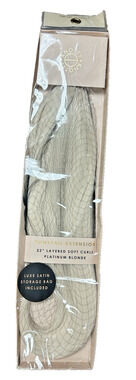 Knotty Ponytail Hair Extension 22" Layered Soft Curls Platinum Blonde NWT